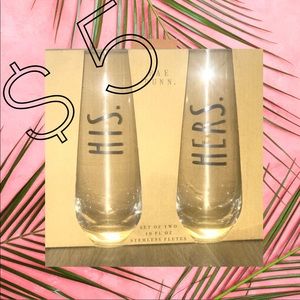 His & Hers Stemless Champagne Flutes